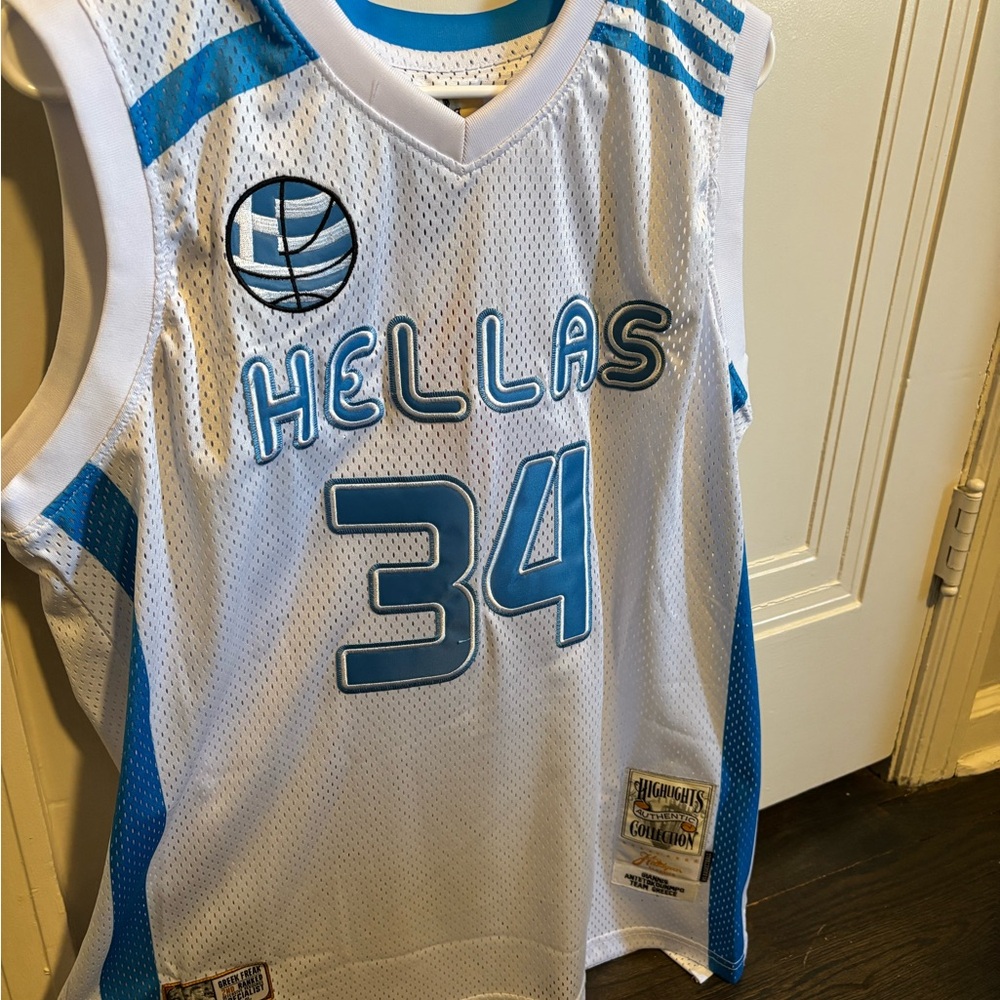 White and Blue Hellas Giannis Jersey